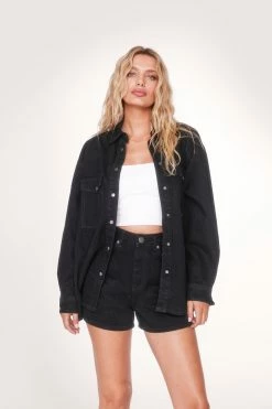 Organic Denim Pocket Oversized Shirt