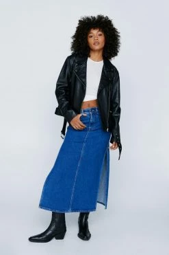 Alternative view of Oversized Real Leather Biker Jacket