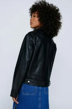 Oversized Real Leather Biker Jacket 6 Oversized Real Leather Biker Jacket -Nasty Gal Sales Store Sales womens black oversized real leather biker jacket 2