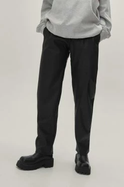 Paperbag Waist Faux Leather Pants