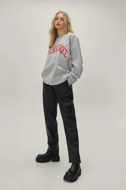 Paperbag Waist Faux Leather Pants 7 Paperbag Waist Faux Leather Pants -Nasty Gal Sales Store Sales womens black paperbag waist faux leather pants 3