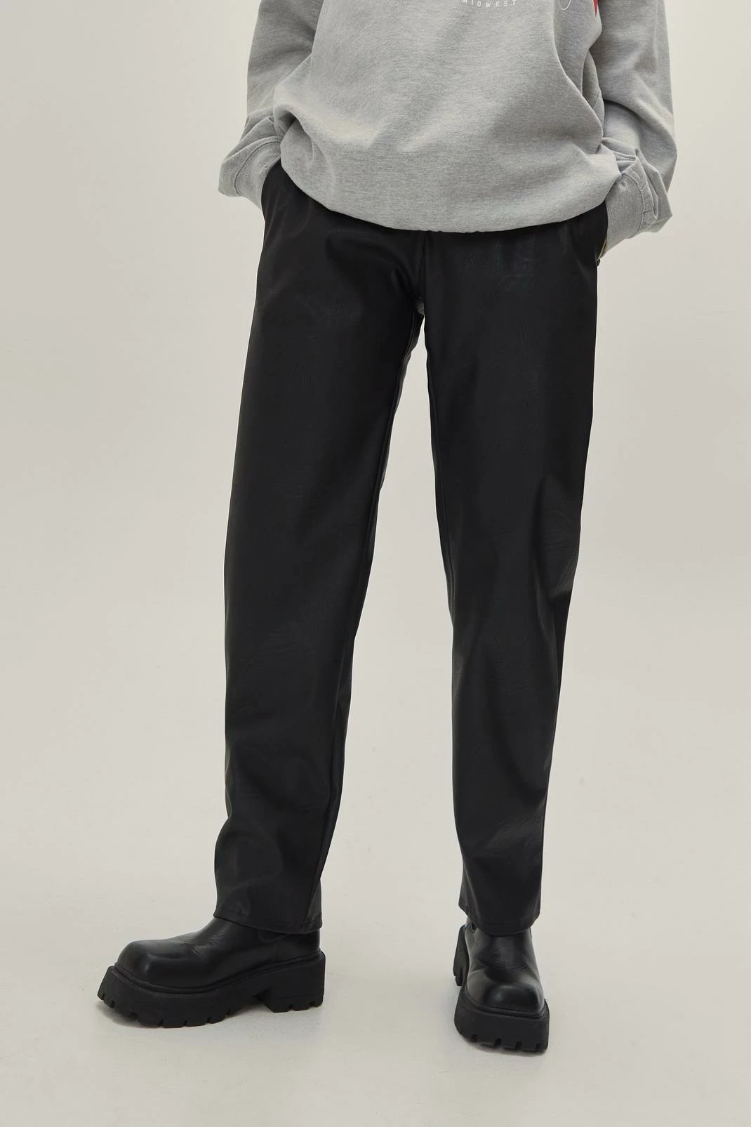 Paperbag Waist Faux Leather Pants 1 Paperbag Waist Faux Leather Pants