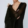 Petite Chiffon Long Sleeve Panelled Maxi Dress
