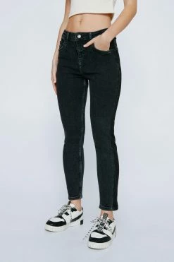 Alternative view of Petite Contrast High Rise Denim Skinny Jeans
