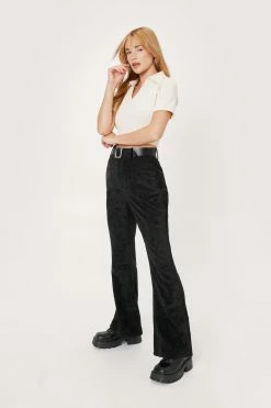Petite Corduroy High Waisted Flared Pants