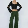 Petite Off The Shoulder Corset Detail Long Sleeved Top
