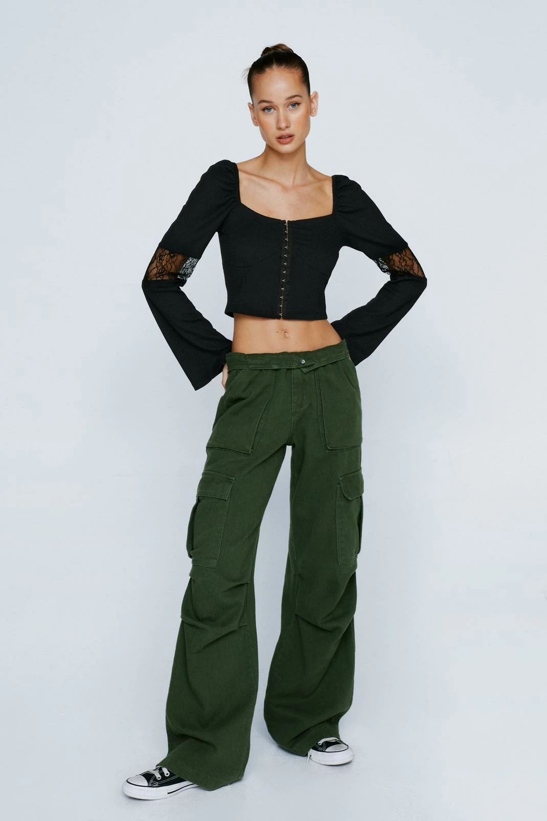 Petite Off The Shoulder Corset Detail Long Sleeved Top 1 Petite Off The Shoulder Corset Detail Long Sleeved Top