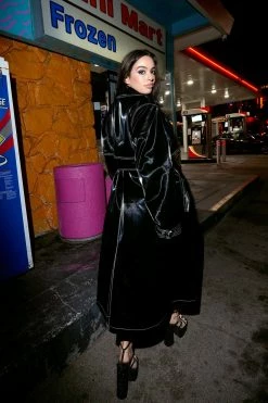 Plus Size High Shine Premium Belted Trench Coat -Nasty Gal Sales Store Sales womens black plus size high shine premium belted trench coat 6