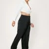 Plus Size Pleat Front Satin Wide Leg Pants