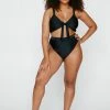 Plus Size Recycled Tie Front Bikini Set