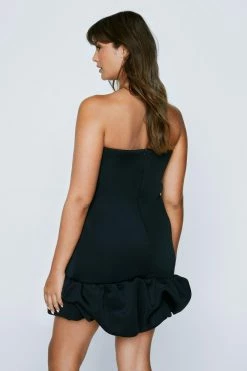 Plus Size Volume Hem Bandeau Mini Dress -Nasty Gal Sales Store Sales womens black plus size volume hem bandeau mini dress 2