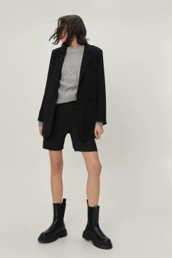 Pocket Detail Fluid Single Breasted Blazer 10 Pocket Detail Fluid Single Breasted Blazer -Nasty Gal Sales Store Sales womens black pocket detail fluid single breasted blazer