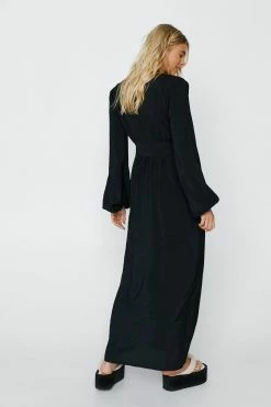 Premium Button Down Maxi Top -Nasty Gal Sales Store Sales womens black premium button down maxi top 2