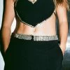 Premium Diamante Waistband Wide Leg Pants
