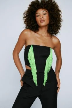 Premium Fringed Bustier Top 7 Premium Fringed Bustier Top -Nasty Gal Sales Store Sales womens black premium fringed bustier top 3