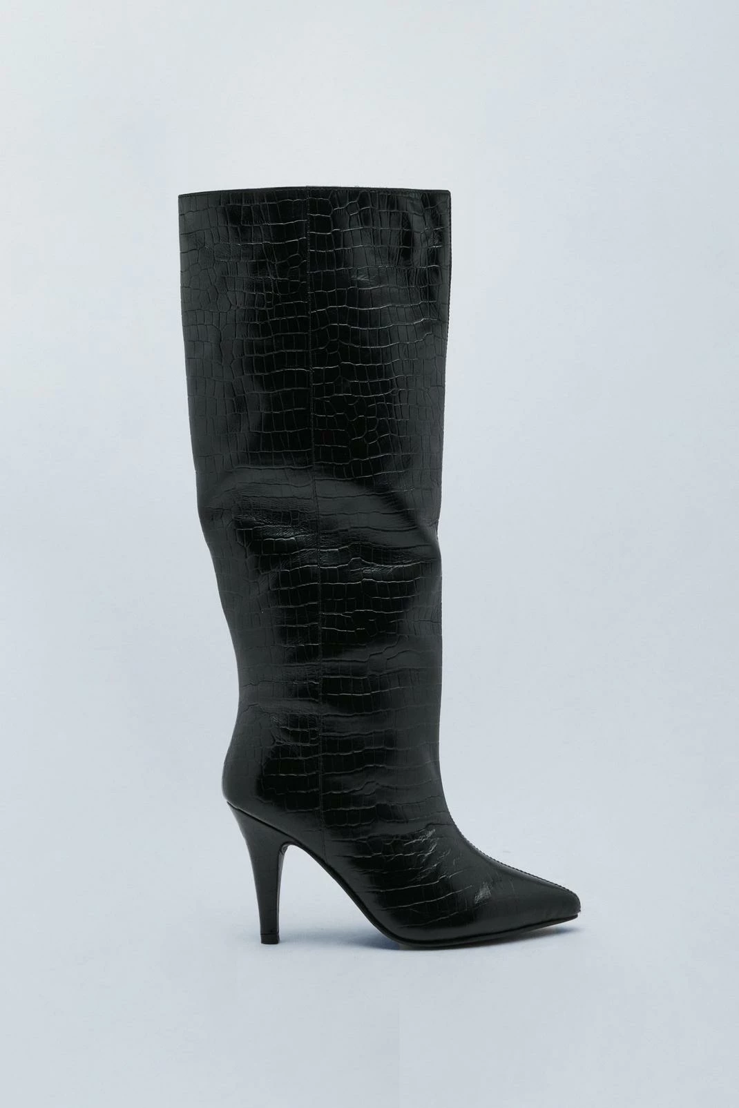 Premium Leather Croc Knee High Boots 2 Premium Leather Croc Knee High Boots - Image 2