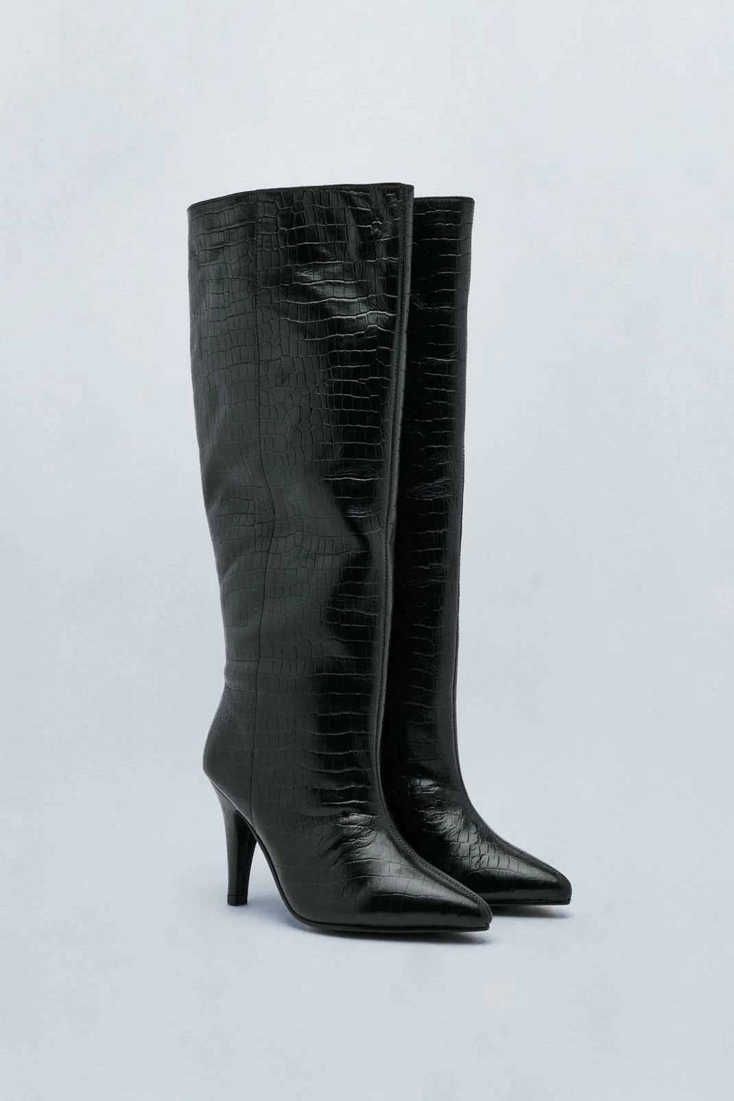 Premium Leather Croc Knee High Boots 3 Premium Leather Croc Knee High Boots - Image 3
