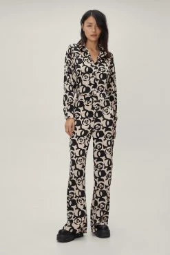 Retro Floral Print Flare