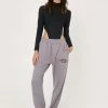 Rib High Leg Roll Neck Bodysuit