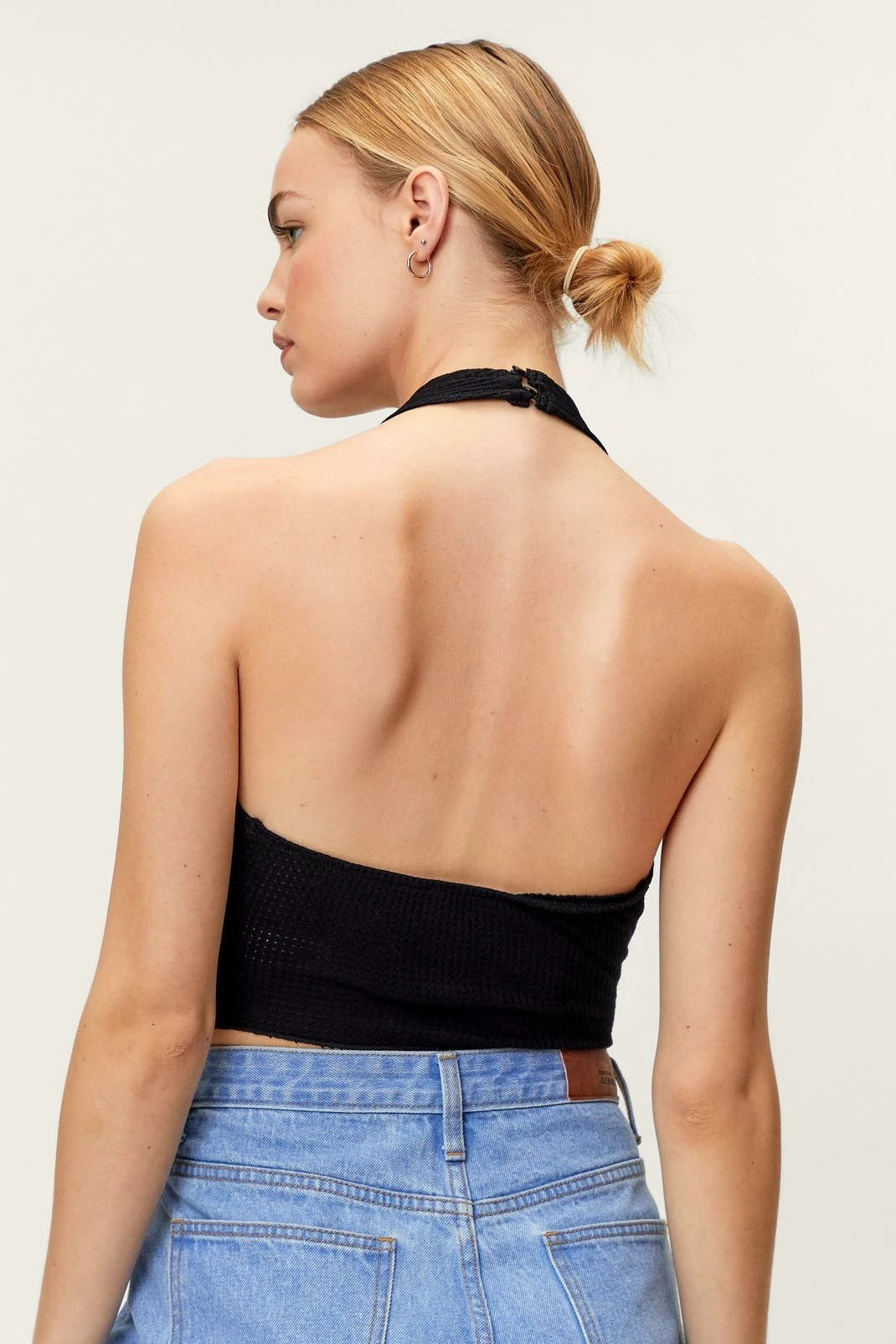 Ribbed Button Down Halterneck Top 3 Ribbed Button Down Halterneck Top - Image 3