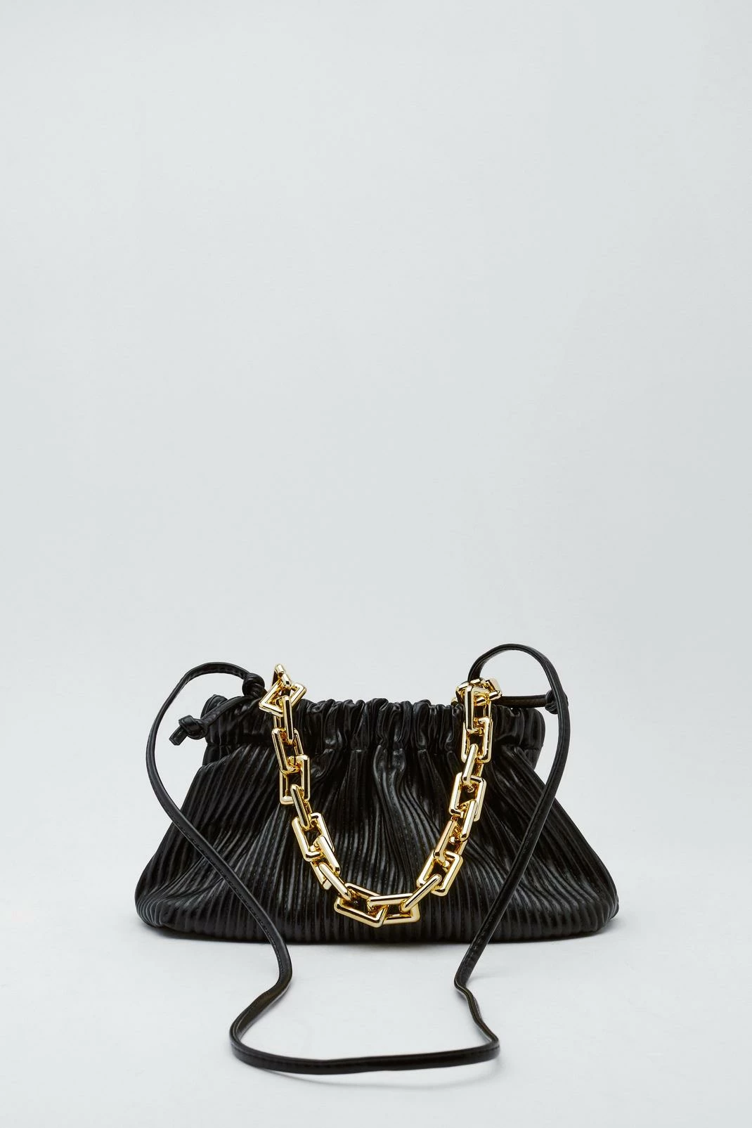 Ribbed Ruched Chain Strap Bag 2 Ribbed Ruched Chain Strap Bag - Image 2