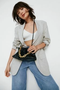 Ribbed Ruched Chain Strap Bag 13 Ribbed Ruched Chain Strap Bag -Nasty Gal Sales Store Sales womens black ribbed ruched chain strap bag 3