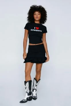 Ruffle Mini Skirt -Nasty Gal Sales Store Sales womens black ruffle mini skirt 1