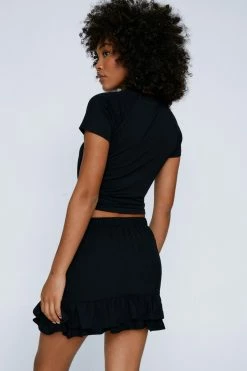 Ruffle Mini Skirt -Nasty Gal Sales Store Sales womens black ruffle mini skirt 2