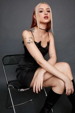 Sequin Star Satin Corset Mini Dress 7 Sequin Star Satin Corset Mini Dress -Nasty Gal Sales Store Sales womens black sequin star satin corset mini dress 3