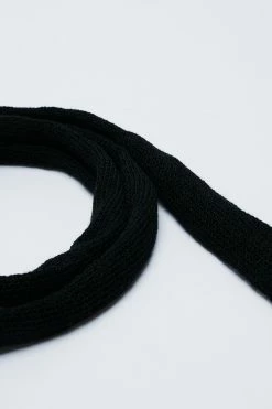 Sheer Knit Skinny Scarf 6 Sheer Knit Skinny Scarf -Nasty Gal Sales Store Sales womens black sheer knit skinny scarf 2