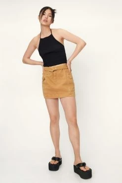 Shirred Halterneck Crop Top