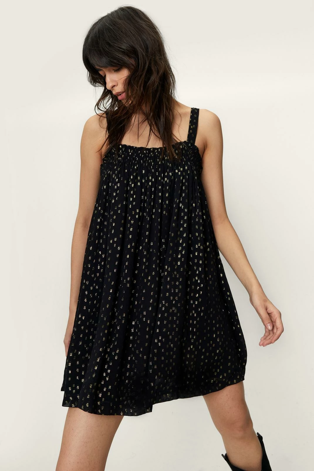 Spot Strappy Smock Mini Dress 4 Spot Strappy Smock Mini Dress - Image 4