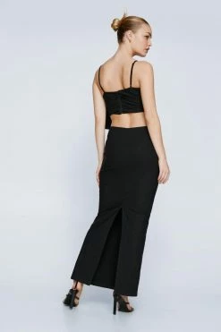 Statement Bow Detail Cut Out Midi Dress 6 Statement Bow Detail Cut Out Midi Dress -Nasty Gal Sales Store Sales womens black statement bow detail cut out midi dress 2