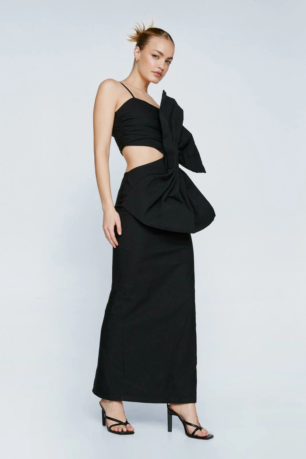 Statement Bow Detail Cut Out Midi Dress 1 Statement Bow Detail Cut Out Midi Dress