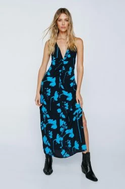 Strappy Shadowed Floral Maxi Dress -Nasty Gal Sales Store Sales womens black strappy shadowed floral maxi dress 3