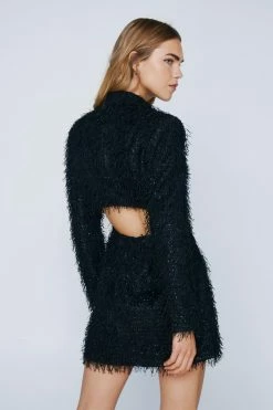 Tassel Cinched Waist Tailored Blazer Dress -Nasty Gal Sales Store Sales womens black tassel cinched waist tailored blazer dress 5