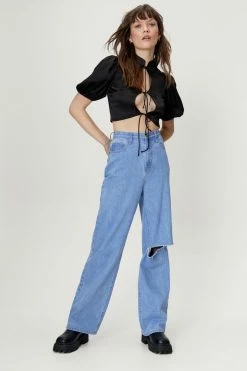 Tie Front Collared Blouse