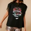 True Love Graphic Fringed T-shirt