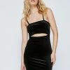 Velvet Cut Out Mini Dress