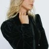 Velvet Puff Sleeve Two Piece Set Top
