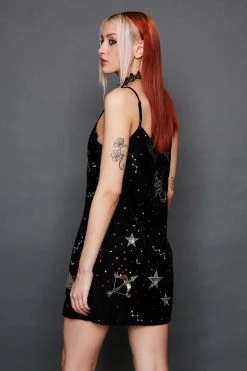 Velvet Sun And Star Embellished Mini Dress 6 Velvet Sun And Star Embellished Mini Dress -Nasty Gal Sales Store Sales womens black velvet sun and star embellished mini dress 2