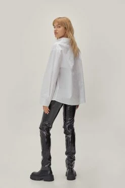 Split Hem Straight Leg Vinyl Pants 6 Split Hem Straight Leg Vinyl Pants -Nasty Gal Sales Store Sales womens black vinyl split hem straight leg pants 2