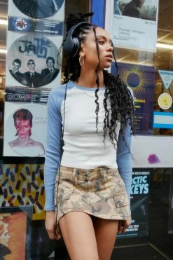 Alternative view of Contrast Sleeve Rib T-shirt