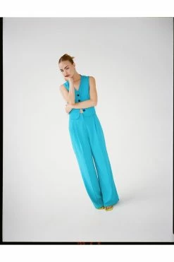 Cropped Tailored Single Breasted Vest 31 Cropped Tailored Single Breasted Vest -Nasty Gal Sales Store Sales womens blue cropped tailored single breasted vest