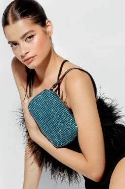 Diamante Embellished Mini Bag 7 Diamante Embellished Mini Bag -Nasty Gal Sales Store Sales womens blue diamante embellished mini bag 3