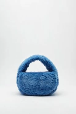 Faux Fur Grab Bag -Nasty Gal Sales Store Sales womens blue faux fur grab bag 1