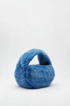 Faux Fur Grab Bag -Nasty Gal Sales Store Sales womens blue faux fur grab bag 2
