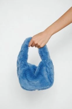 Faux Fur Grab Bag -Nasty Gal Sales Store Sales womens blue faux fur grab bag