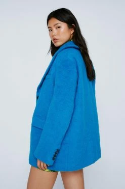 Premium Brushed Wool Oversized Blazer Coat -Nasty Gal Sales Store Sales womens blue premium brushed wool oversized blazer coat 2