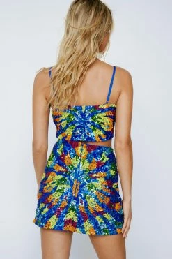 Spiral Sequin Mini Skirt 6 Spiral Sequin Mini Skirt -Nasty Gal Sales Store Sales womens blue spiral sequin mini skirt 2